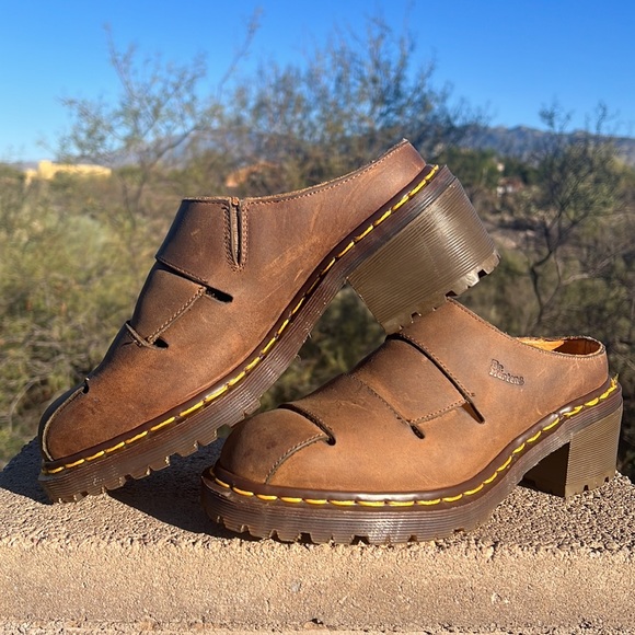 🏴󠁧󠁢󠁥󠁮󠁧󠁿 Dr. Martens MIE Clogs Chunky Platform Block Heel 90’s Mules UK 6 - Picture 10 of 16